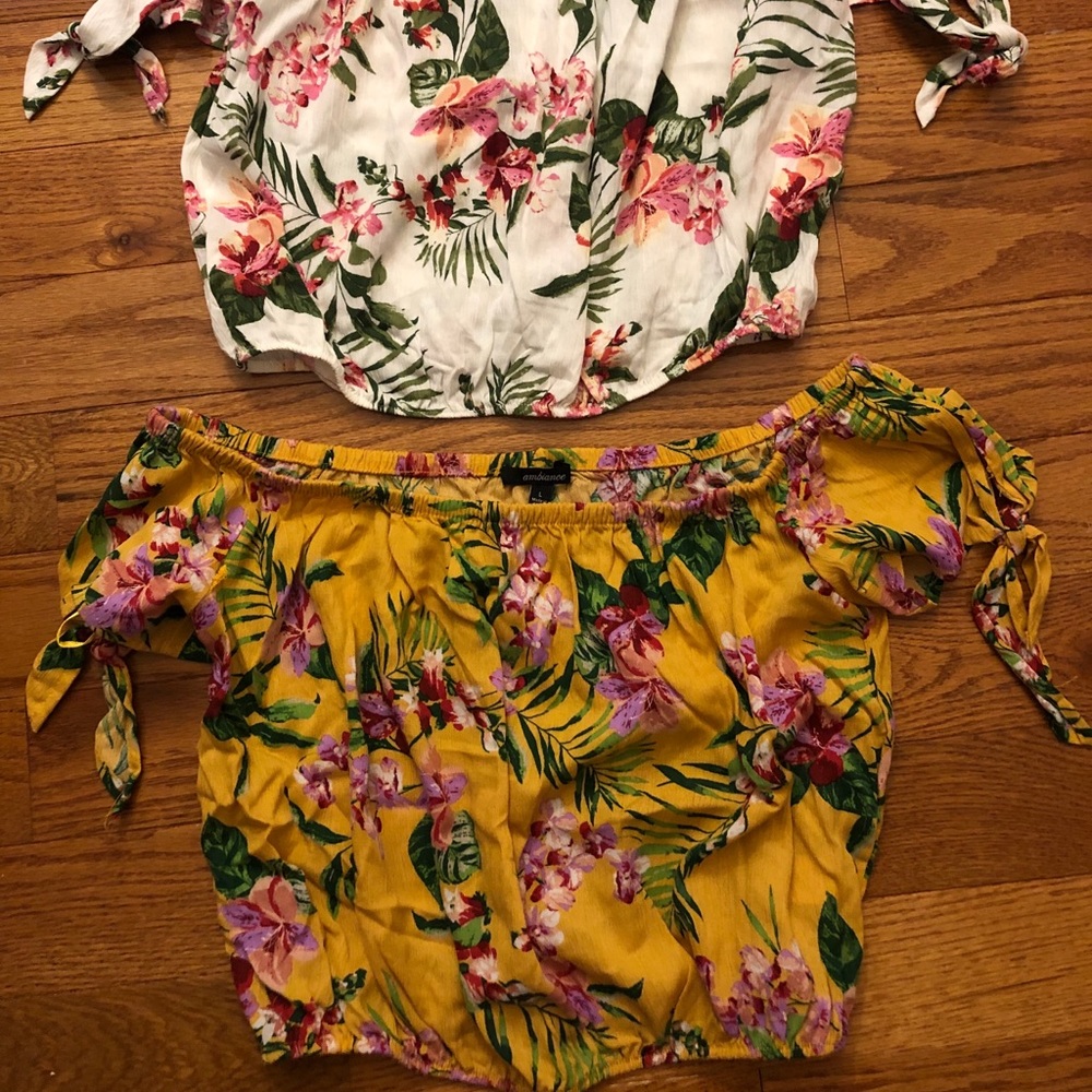 Summer floral crop tops. $15 for both.